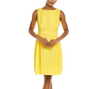 ANNE KLEIN Seer Check A-Line Dress